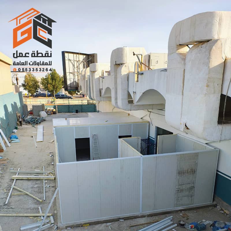 تركيب ملاحق وغرف ساندوتش بانل بعزل حراري بالرياض