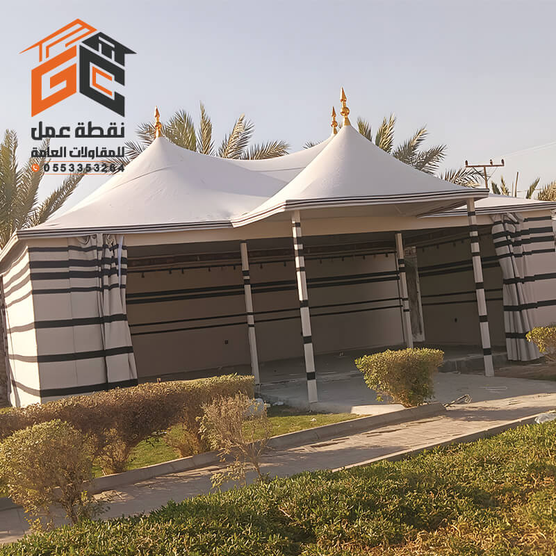 تفصيل وتركيب خيام ملكية حسب الطلب لدى مؤسسة نقطة عمل بالرياض