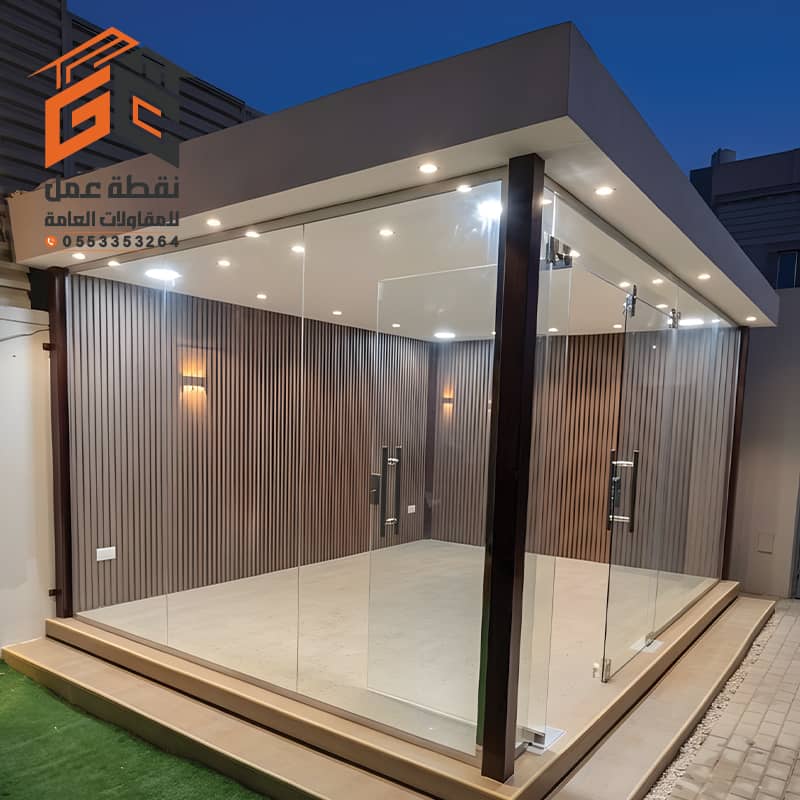 مجلس خارجي مصنوع من ألواح ساندوتش بانل بعزل حراري وصوتي