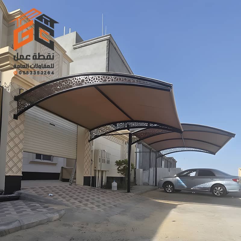 مظلات سيارات بدون اعمدة كابولية بالرياض