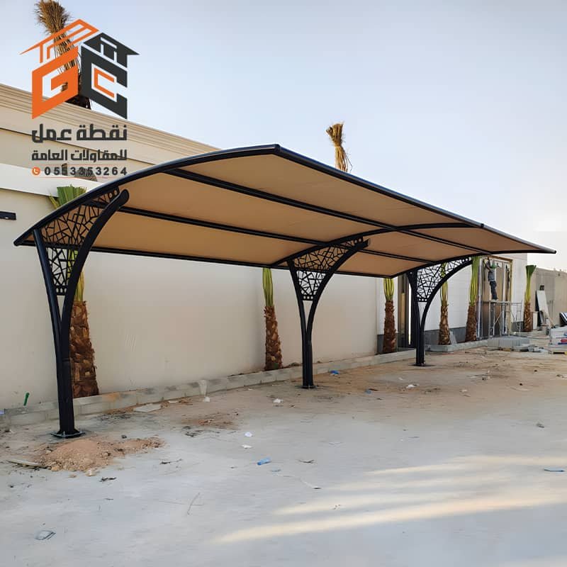 مظلات سيارات كابولي حديثة بدون اعمد امامية